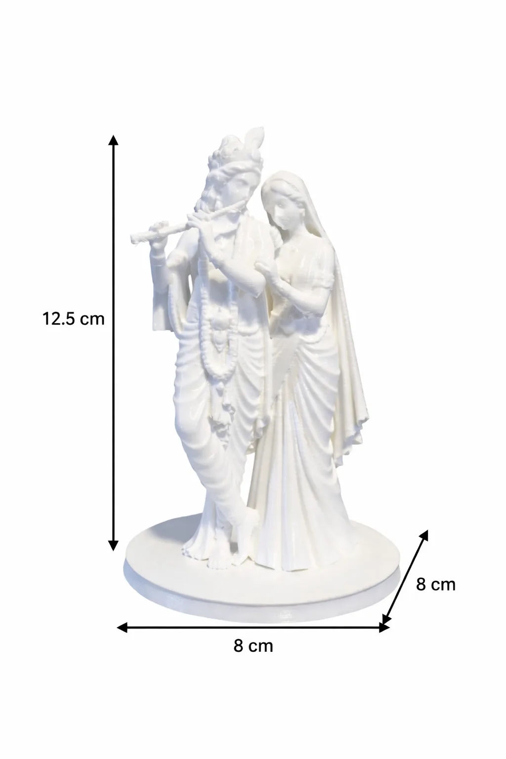 Radha Krishna White Decorative Idol for Home & Pooja view 3